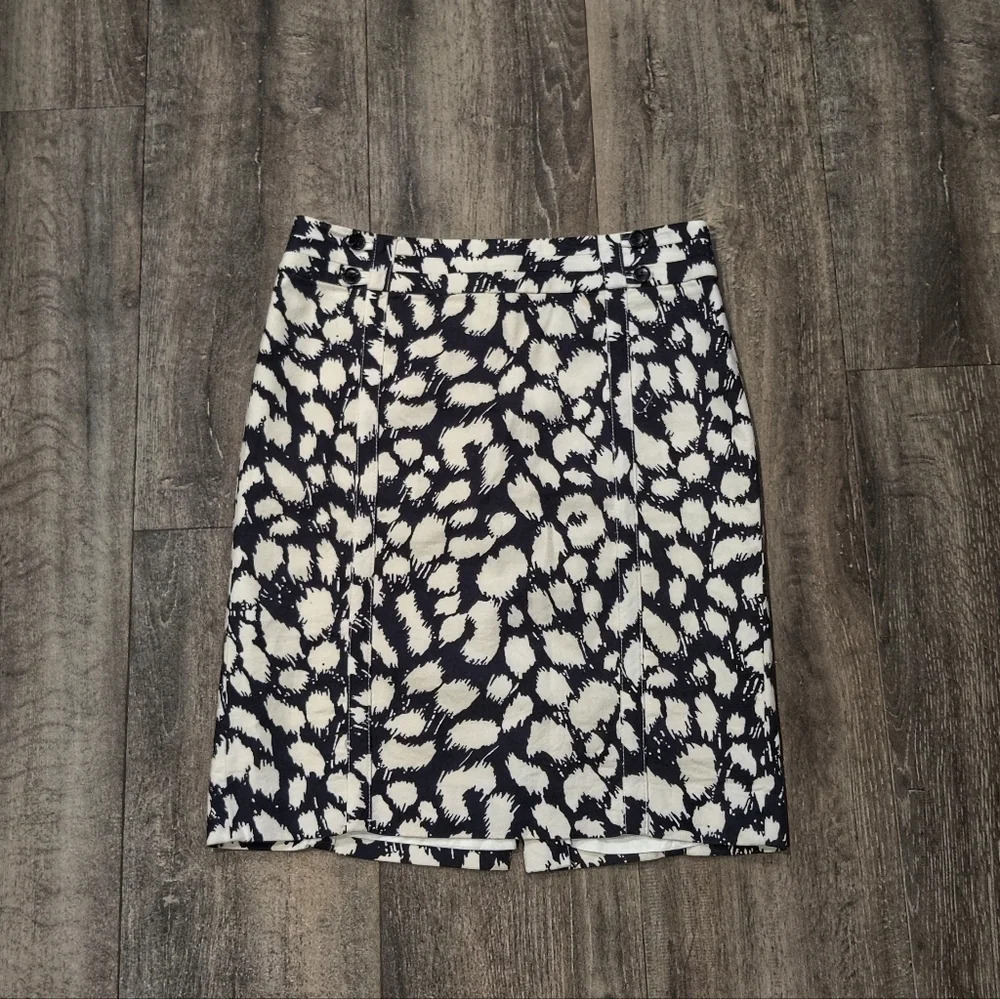 Loft Black and White Pencil Skirt